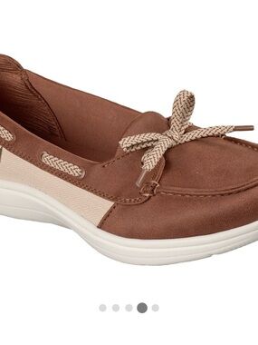 Skechers Women’s Brown Tie-Accent Slip-On Boat Shoe